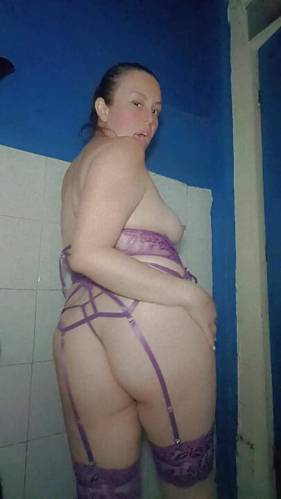 Doing a sexy dance in the bathroom