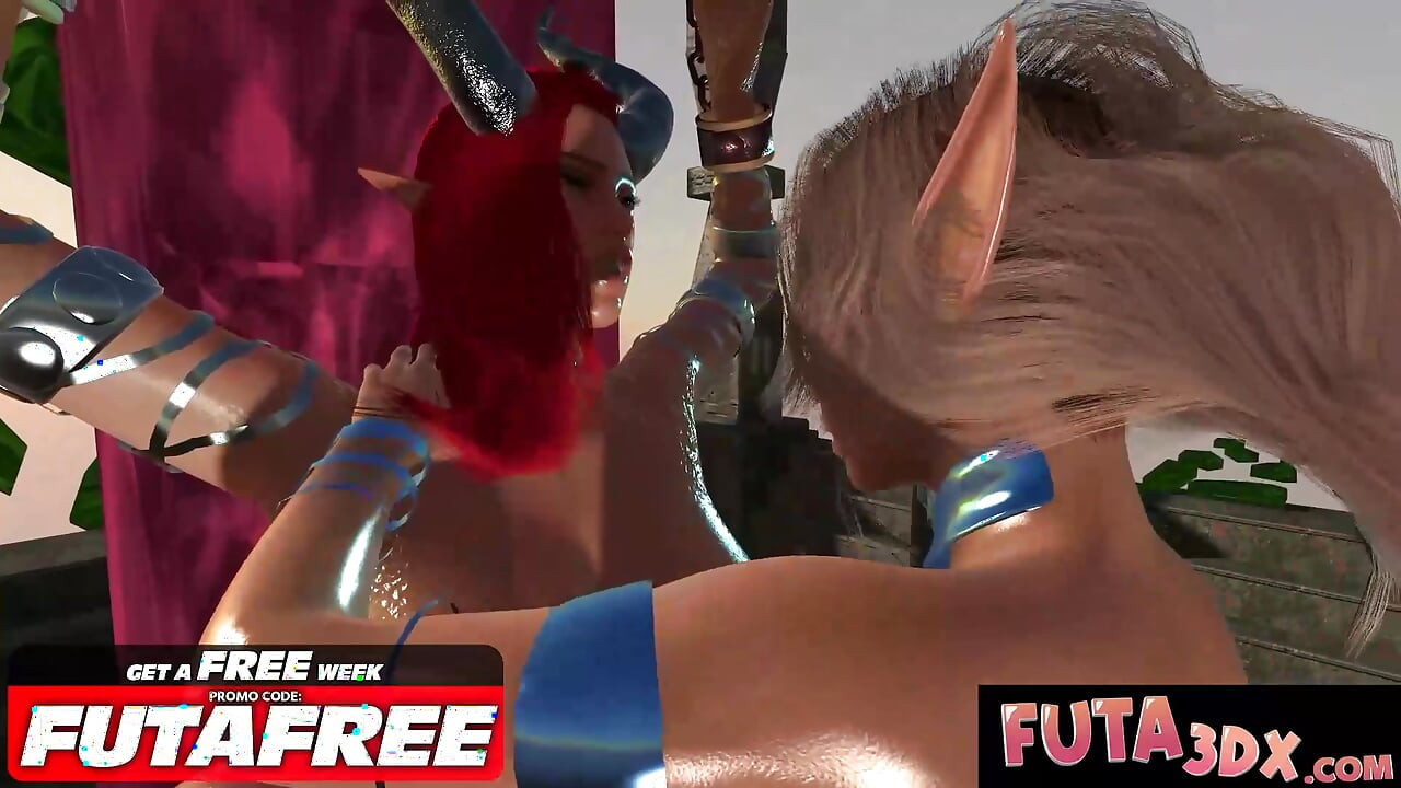 FUTA 3DX - Blonde Elf Fucked Hard by Big Dicked Prisoner Futa