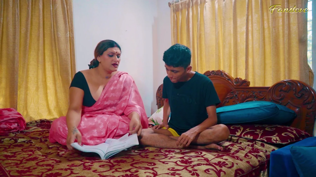 Desi stepmom taught her stepson "how to do sex" while he was studying (Hindi audio)