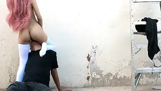 Squirting on My Boyfriend's Face in a Public Alley