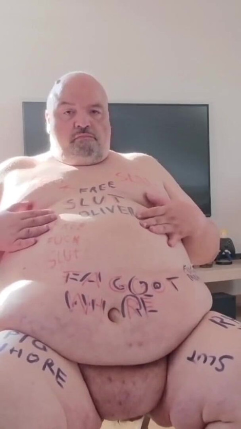 Chubmissive rides Dildo like a fat slut | Clip 3