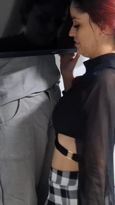 Teasing tv technician had erection! | Clip 1