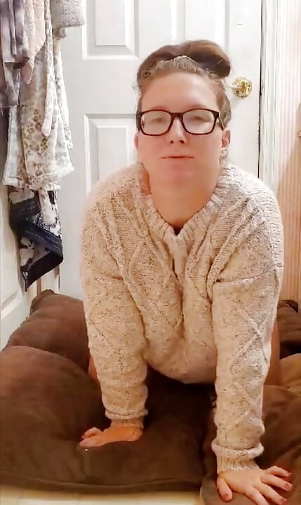 I fucked myself for my 69f mistress as she demanded in her sweater till I came