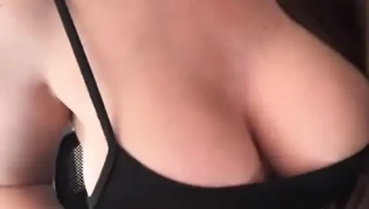 Big boobed wife sucks cock and fondles tits