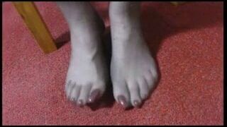 sexy long toenails in nylon