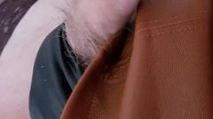 Tan leather skirt with leather panties