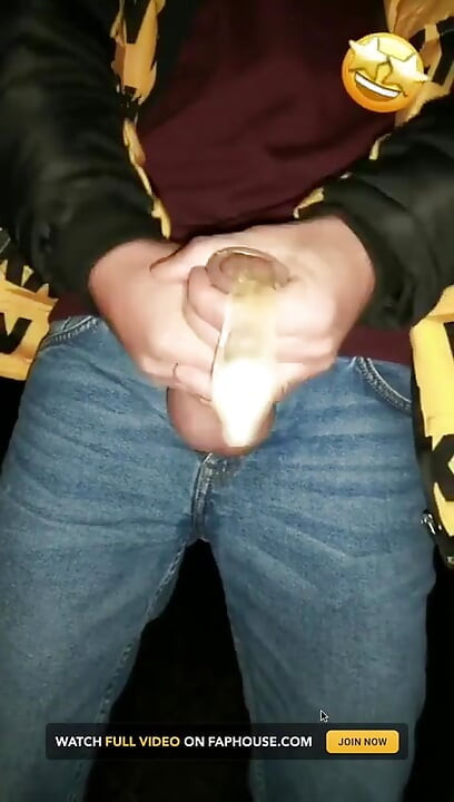 Twink Fills Cum Filled Condom Even More