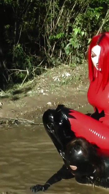 Unforgettable moment from "My Latex FemDom (very old) movies. Rubber Catsuits and Verbal Humiliation with JOI (Arya Grander)"