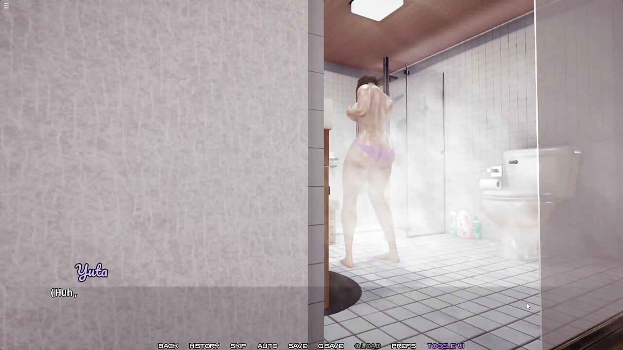 Stepson Jerking Cock While Watching Japanese Stepmom Masturbating Pussy In Bathroom