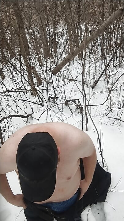 Fat autistic guy jerks & cums in forest pt. 8