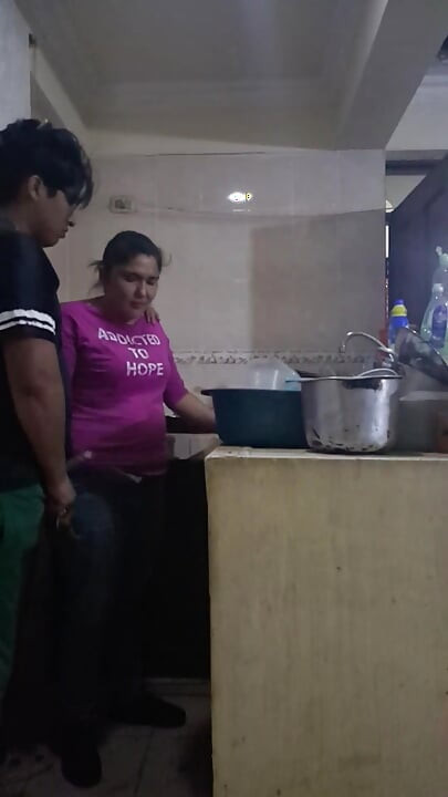 Employee Fucking and Sucking When She Washes Dirty Dishes