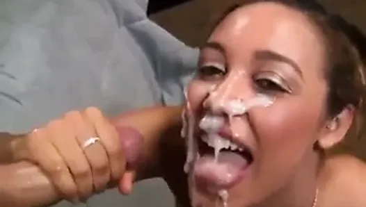 Huge thick facial cum load on face