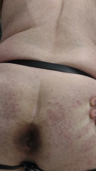 Leather jockstrap casting