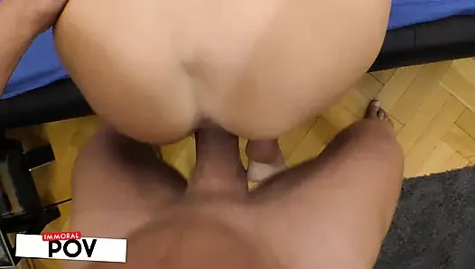 Matt Destroys Angelika’s Tight Pussy, Forcing Blissful Screams & Cum!
