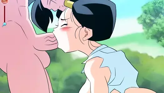 Videl gulps on a big cock deep in her throat - Kame Paradise 3