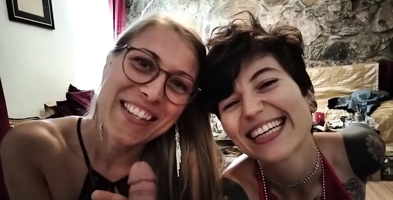 POV Double Blowjob with Natalie and Thea