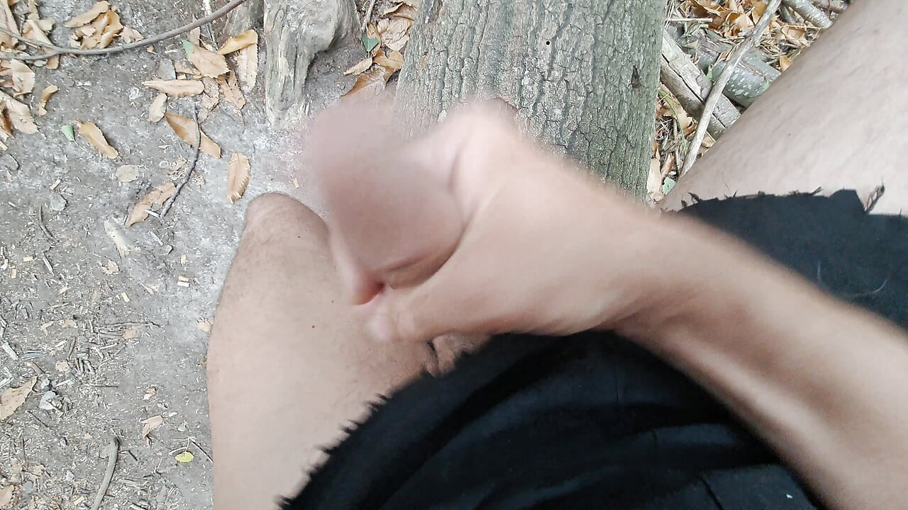 Public exposure of my big cock in a parking lot and the woods