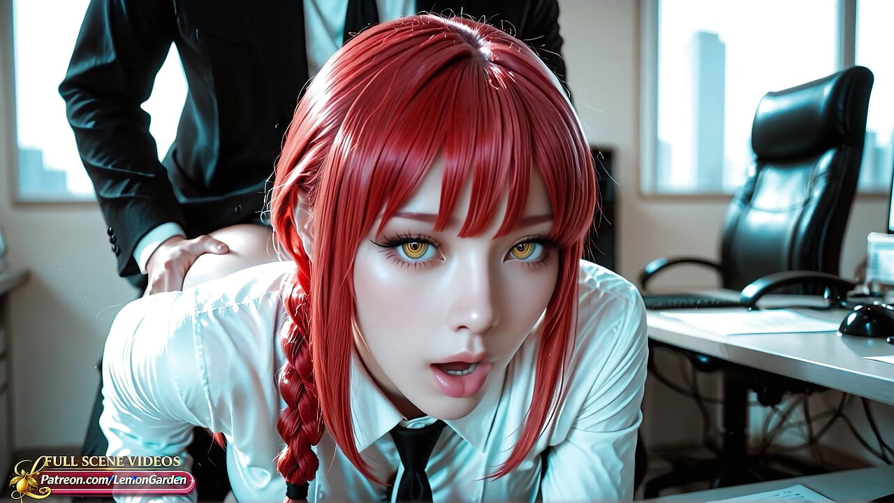 Makima gets fucked hard in the office dominating like a boss 3d Hentai Ai generated anime porn