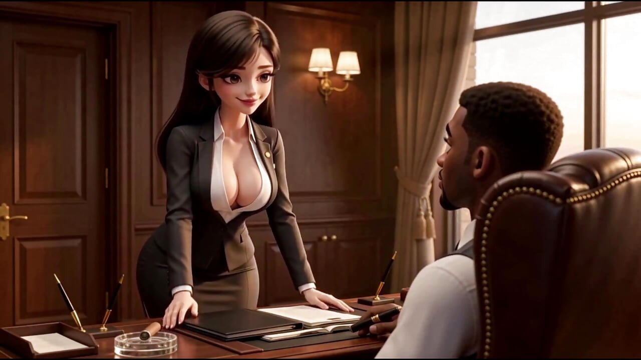 After Hours With the Boss , The secretary Came for the Job. He Came in Her Mouth.