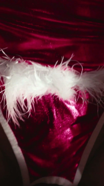 I'm wearing my Christmas outfit but he gets cum all over it after a fuck | Clip 1