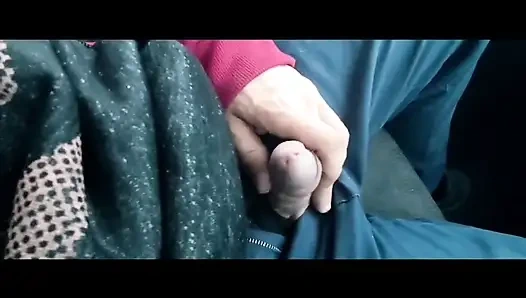 Almost caught! He jerks off in traffic in front of me, I love watching. Big cumshot! Part 1