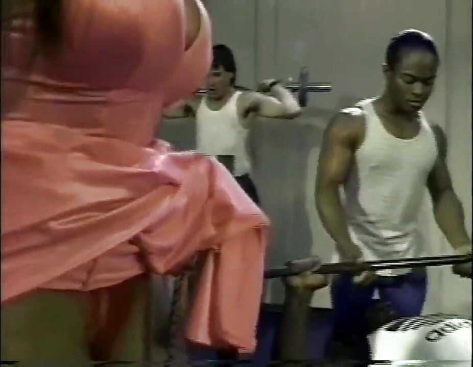 Fantastic Black MILF Fucked in Gym and Cummed on Tits by Many Monster Cocks