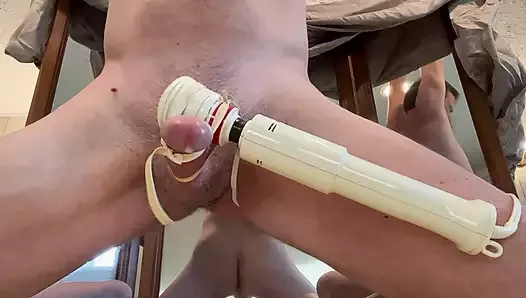 Tied up and vibrator dick torture