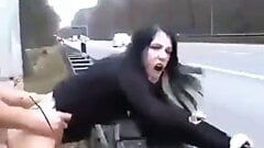 Croatian girl fucked on a highway