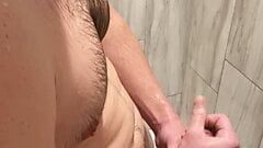 Solo shower..extreme edging..HUGE CUMSHOT!!