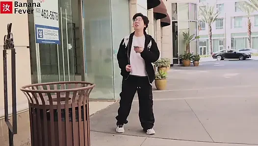 Old & Young Chinese Guys Double Team Hot Brunette European Pornstar in Wild Threesome