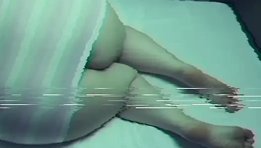 Frau mit dicken hintern, die in reichen leggings einkaufen