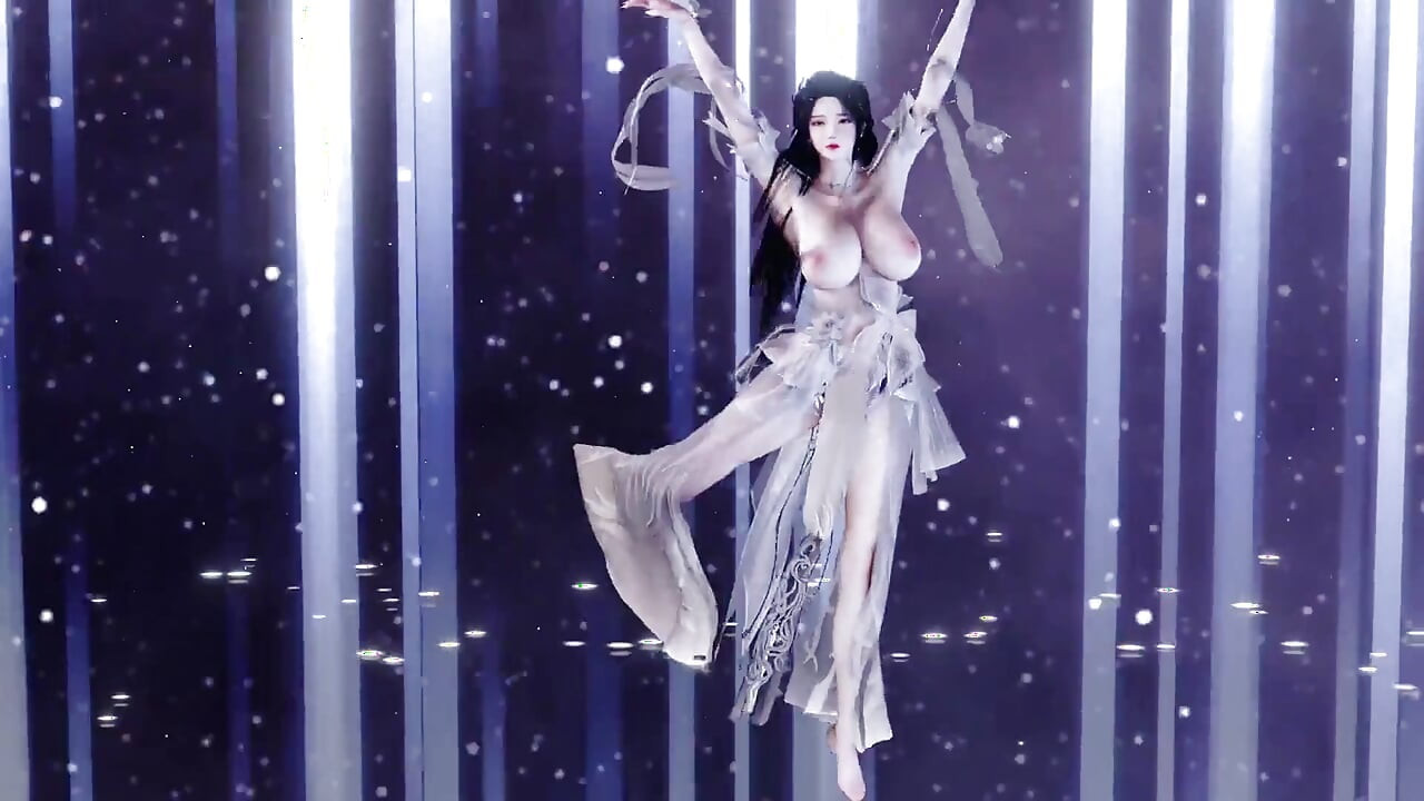 Hanfu สไตล์โบราณอีโรติกอุทธรณ์กระตุกหน้าอกเท้าเปล่า