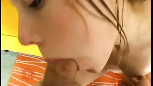 Whore sucks mean cock