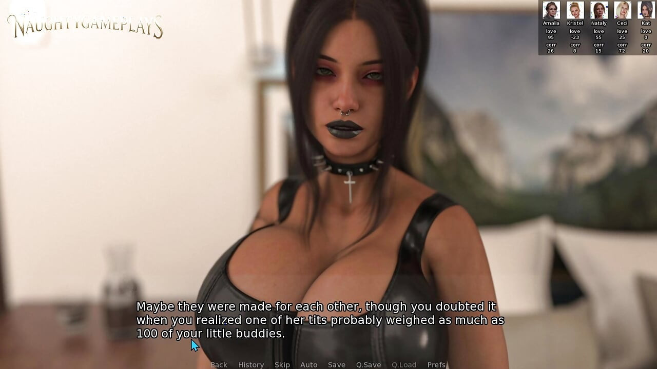 Blacked House By NTR Games Mandy, Hot Goth Girl Makes Guy Very Horny With Her Huge Goth Boobs