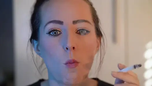 Sensual Close up Smoking with Petite Girl