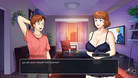 Üvey annem beni onunla film izlemeye, sonunda beni sikmeye davet ediyor -orta yaşlı seksi kadınlar plaza
