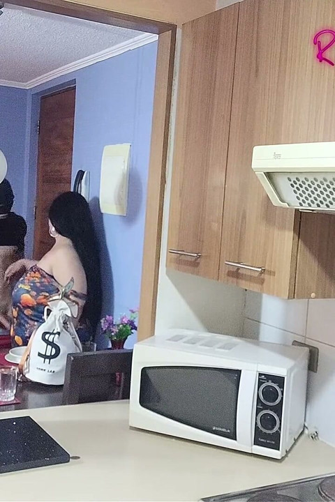 Videos for Fans: a Masked Young Man Fucks Me in the Kitchen
