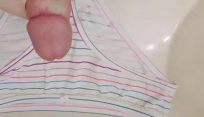 cumshot on dirty panties