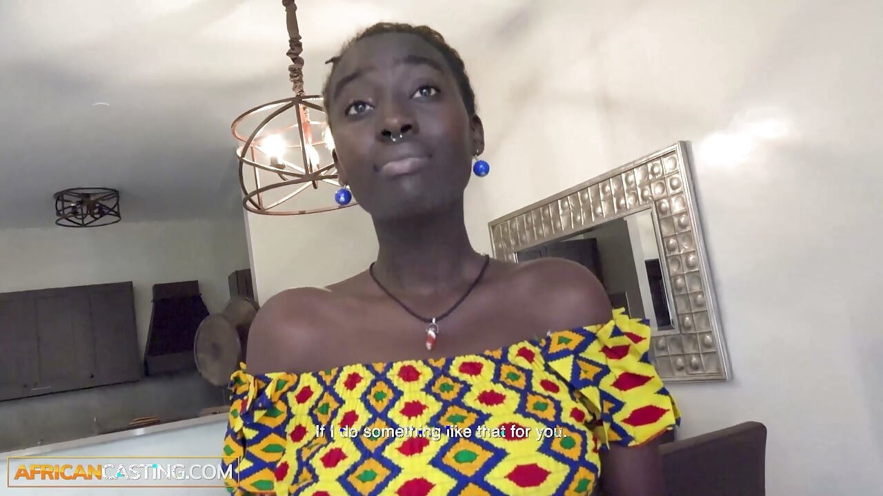 This tall slim EBONY model came for the casting... then I covered her face with a FACIAL