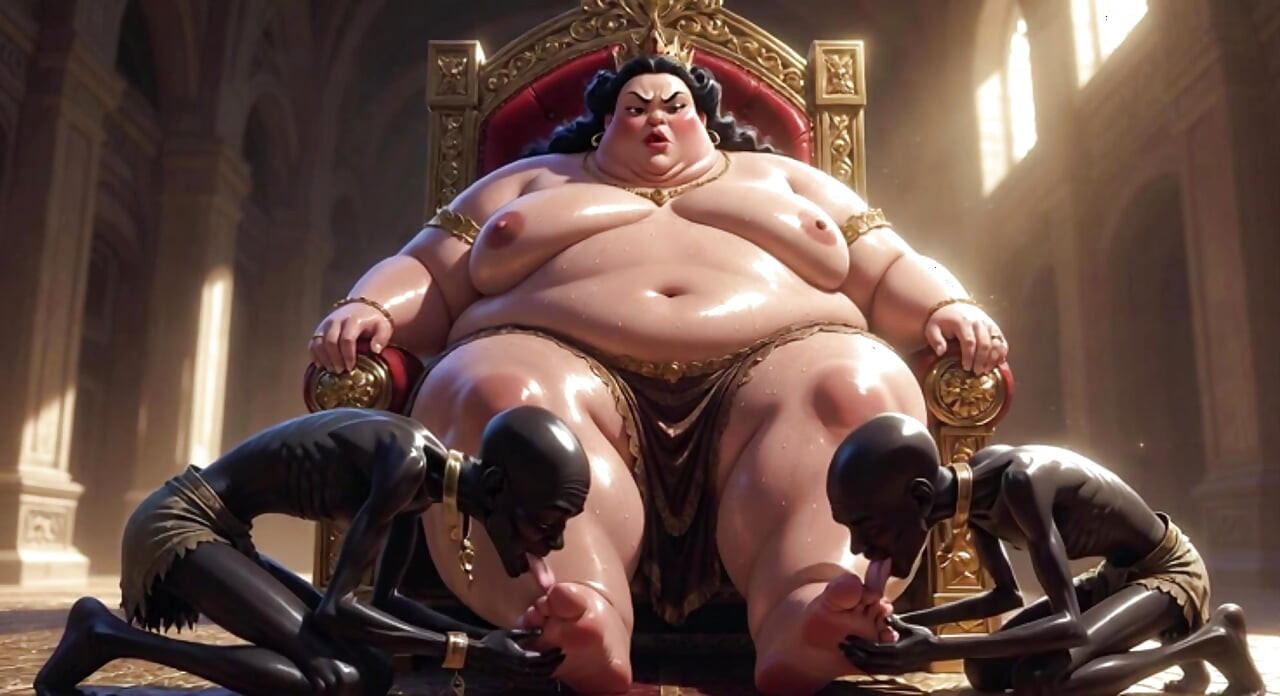 Huge BBW Mistress Foot Worship - Slaves Licking Her Feet to Ecstasy