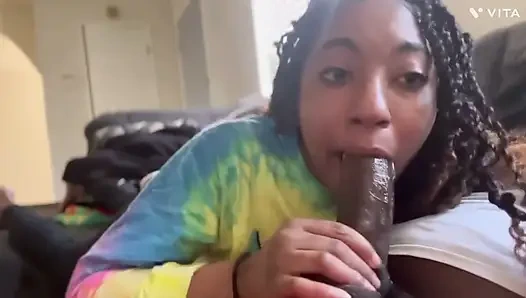 Curvy Asian Black Mix Pornstar Fucked Hard BBC Right in the Throat Cum Bucket