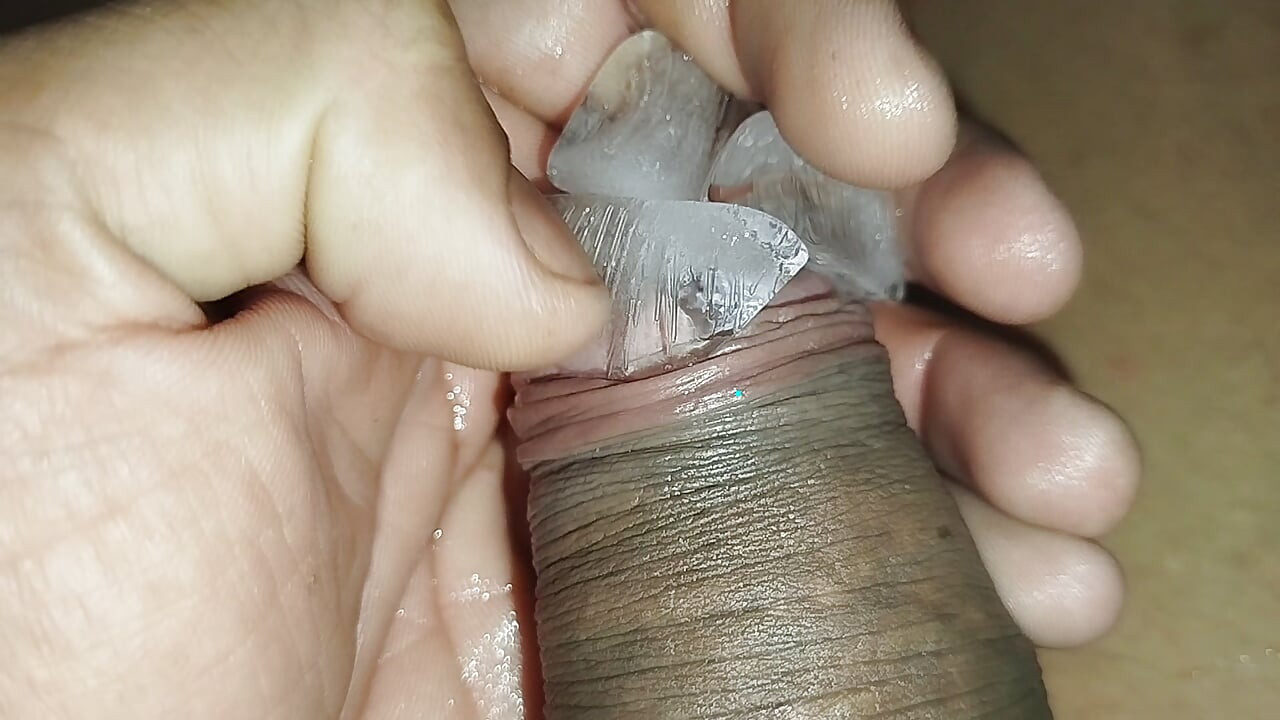 Ice on the penis