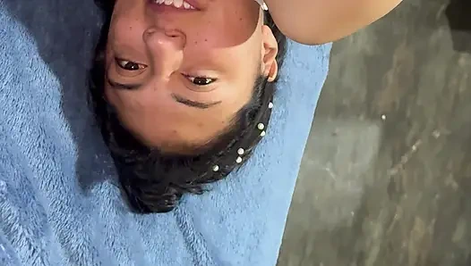 Very hot schoolgirl gets disturbed in front of a stranger