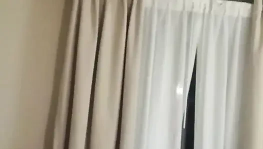 He strokes and talks dirty until she can't take it