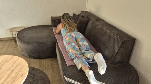 Omg! So tight! Step Sis in cute pajamas has never had an anal creampie in her big ass before