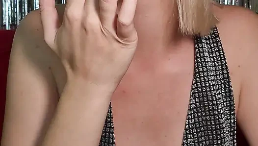 Little Slut Moans for Your Cock, POV Femdom with Wet Pussy Play and Cum Begging