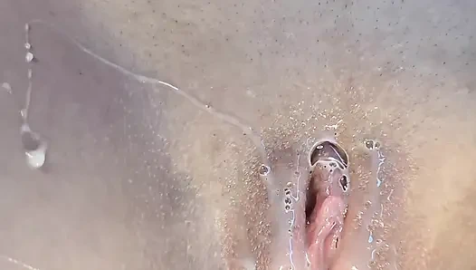 She's Jumping on a Dick and Getting Full of Cum (close-up Creampie)