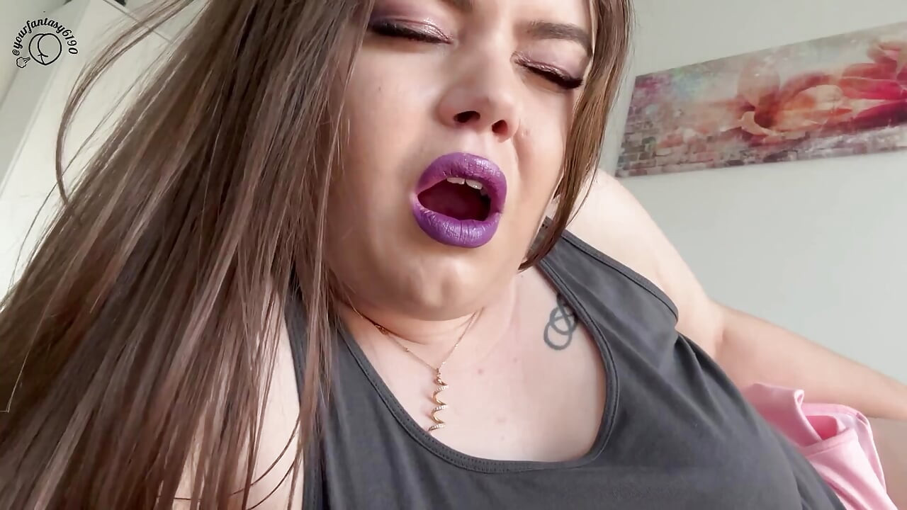 Close-up Face Expression Farts with Purple Lipstick