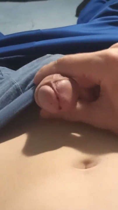 Guy in jeans jerks off and shows his dick | Clip 3