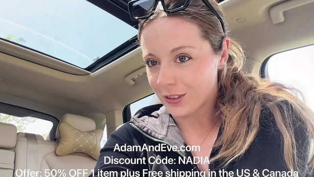 Masturbating with a pink dildo in the back seat of my car